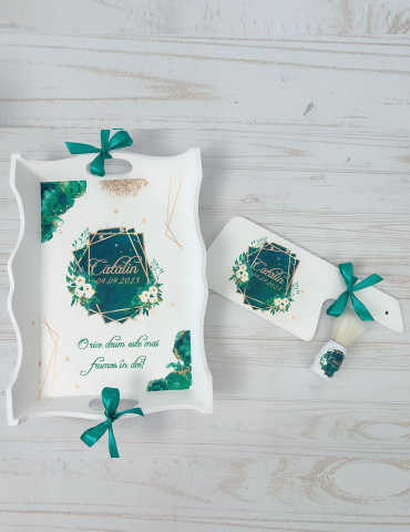 Set gatit ginere verde smarald