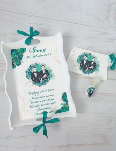 Set gatit ginere verde smarald