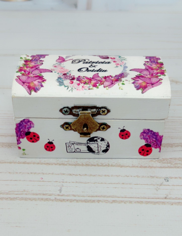 Cutie verighete din lemn cu...