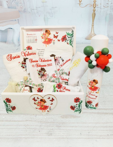 Set botez fetita cu flori...