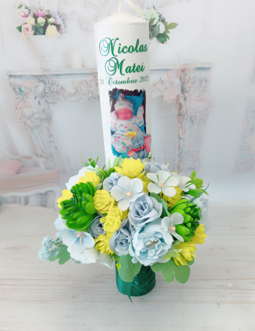 Lumanare de botez baiat...