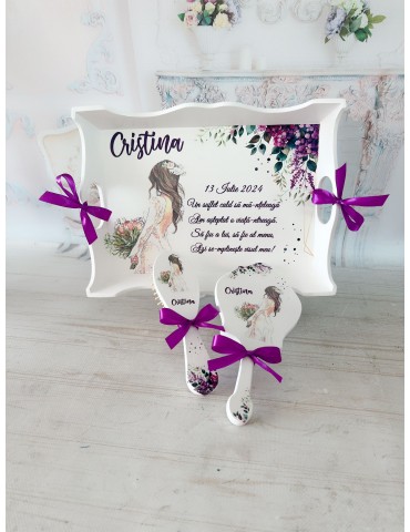 Set de gatit mireasa cu mov...