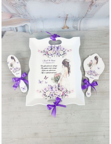 Set de gatit mireasa cu mov...