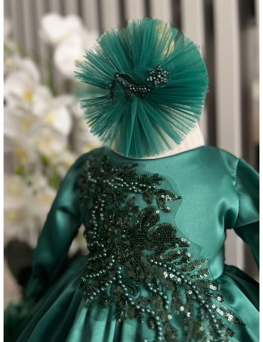 Rochie de botez cu pene -...