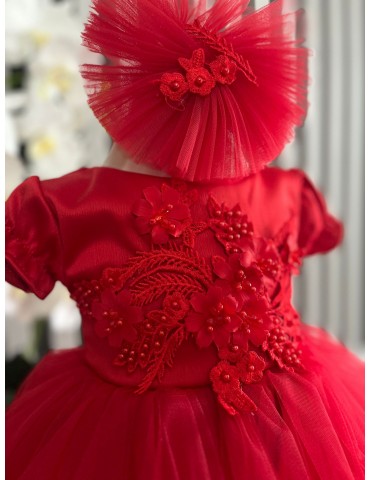 Rochie de botez cu tulle-...