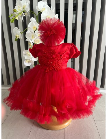 Rochie de botez cu tulle-...