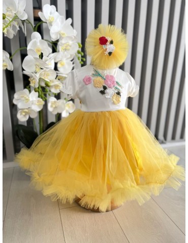 Rochie de botez cu tulle-...