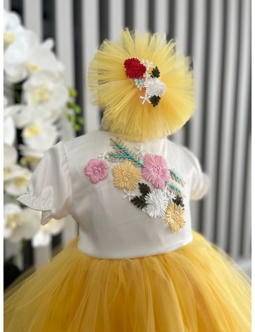 Rochie de botez cu tulle-...