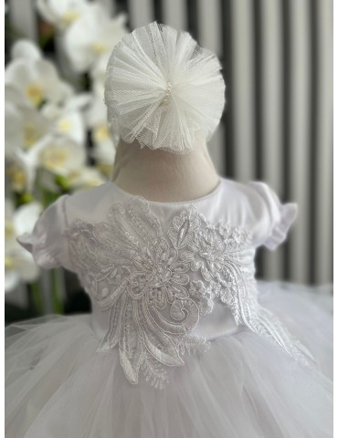 Rochie de botez cu tulle-...
