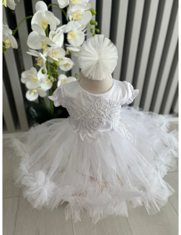Rochie de botez cu tulle-...