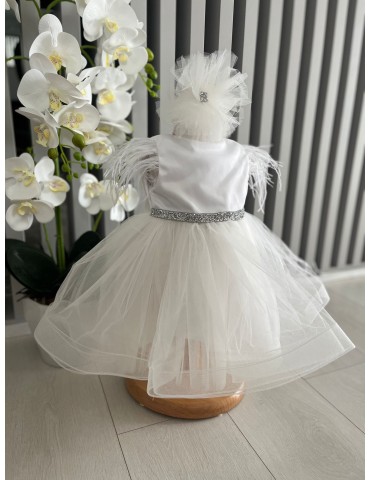 Rochie de botez cu tulle-...