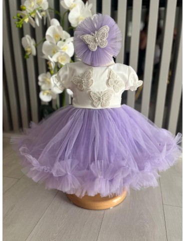 Rochie de botez cu tulle-...