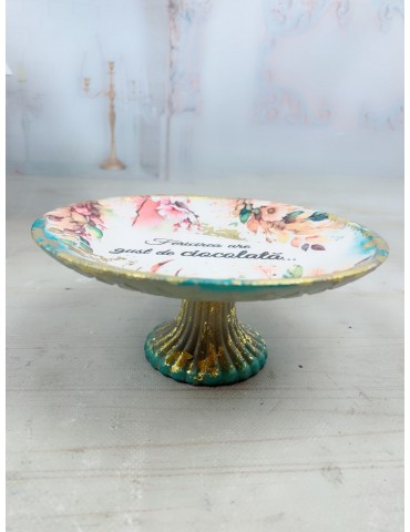 Platou sticlă decoupage cu...