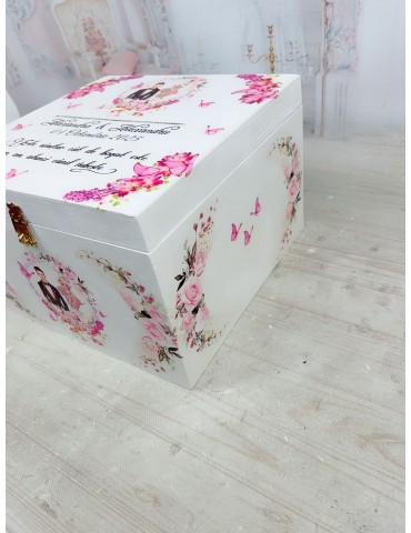 Cutie de dar nunta nuante roz