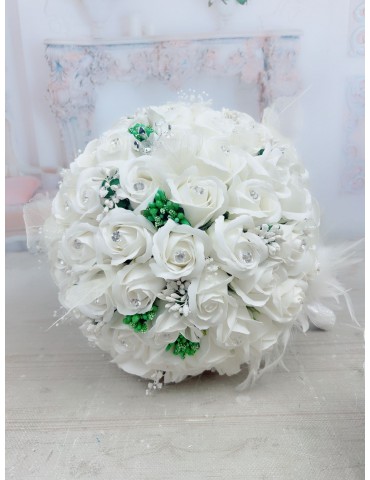 Buchet mireasă alb – flori...