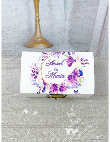 Cutie verighete din lemn -...