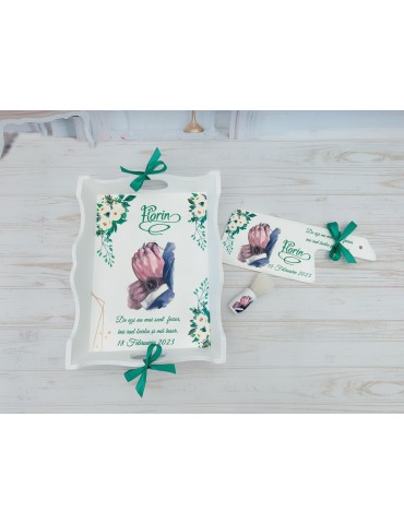 Set gatit ginere verde si alb