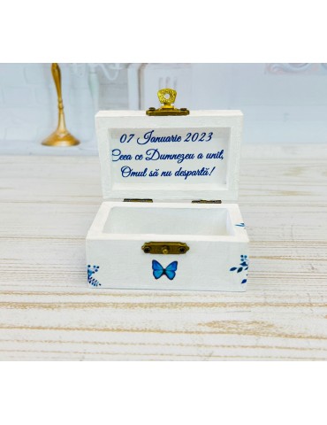 Cutie verighete din lemn cu...